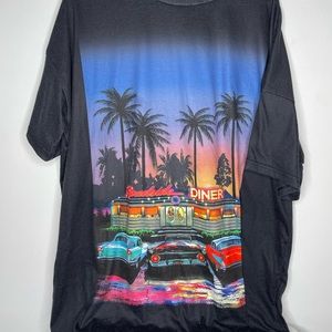 ROADSIDE DINER VINTAGE SHIRT SIZE LARGE OVERSIZED TALL